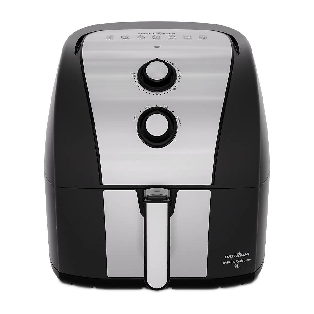 Fritadeira eletrica britânia baf90a redstone 9l 2000w air flow preta 110
