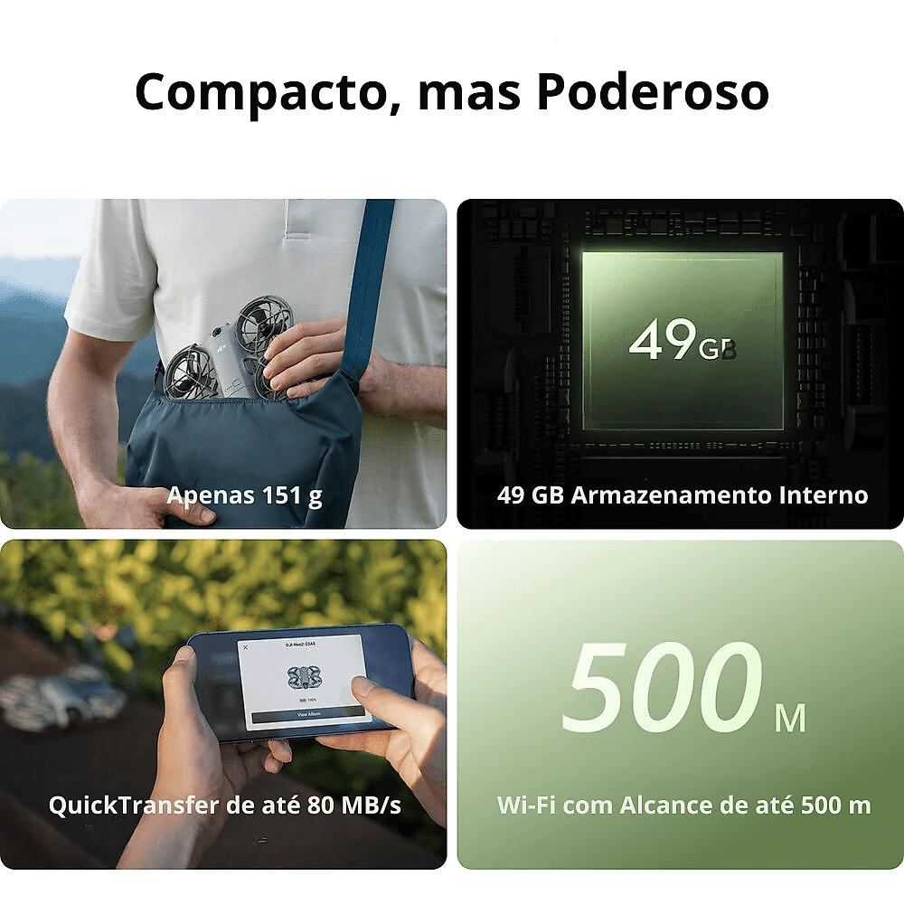Drone DJI Neo 2 Fly More Combo 4K com Controle RC-N3