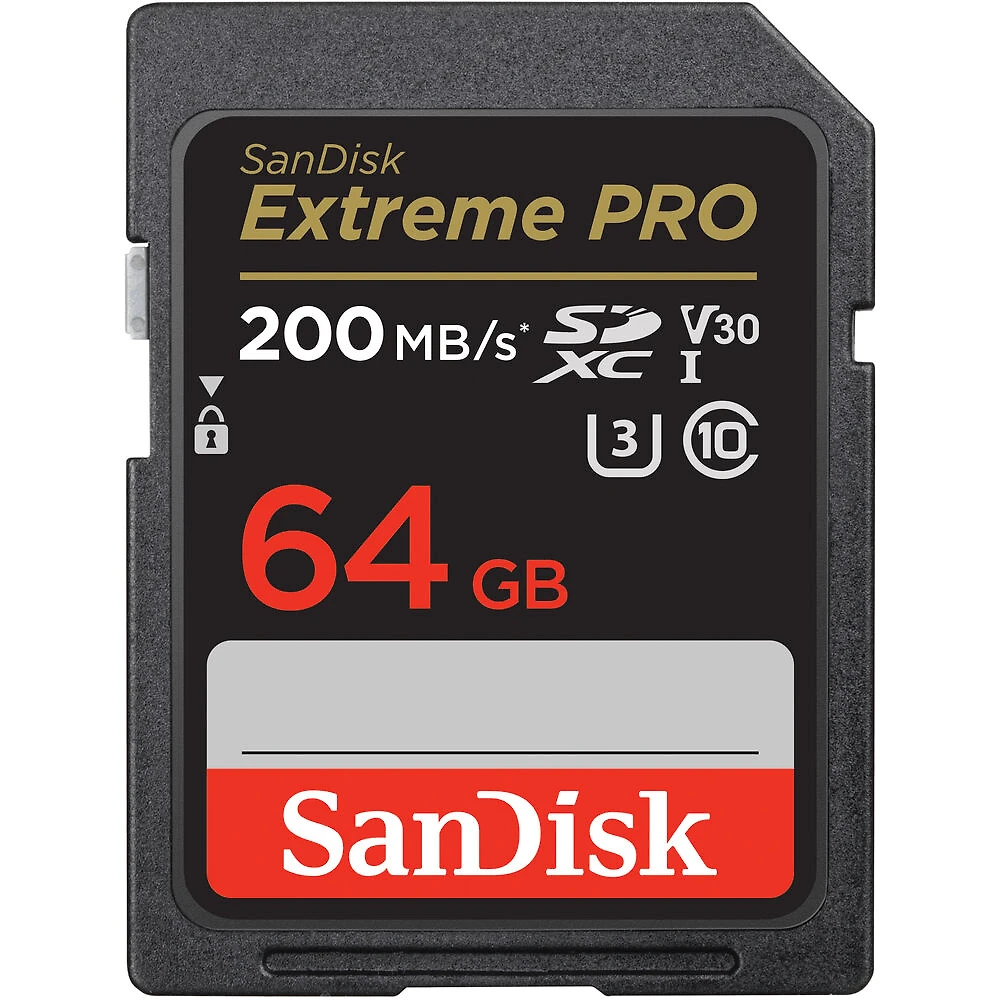Cartão SDXC SanDisk 64Gb Extreme PRO 4K 200Mb/s UHS-I V30 U3