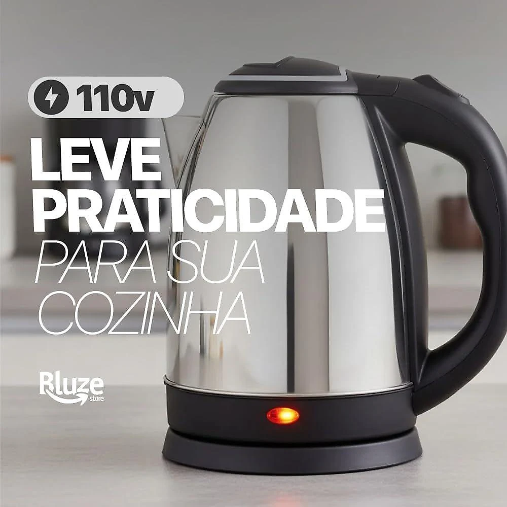 Chaleira Elétrica 2L Aço Inox Desligamento Automático 110V