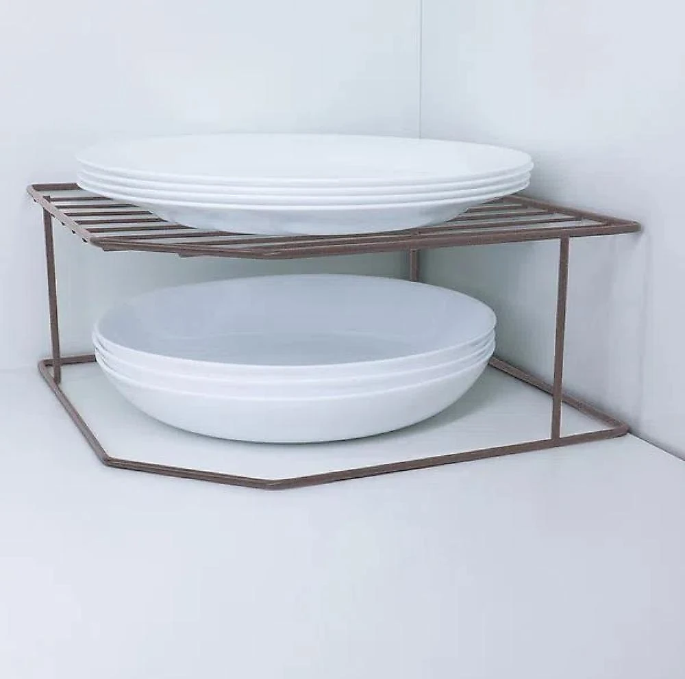 Organizador pratos louças para pia horizontal 2 niveis metalizado lavanda 990746 bel
