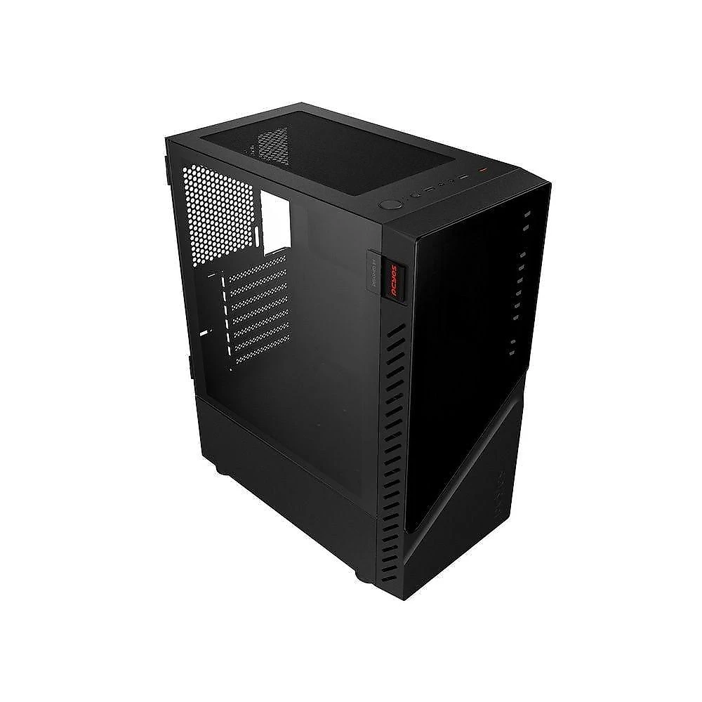 Gabinete Gamer Vulcan Black Mid Tower ATX Aço com Vidro Temperado Preto Pcyes