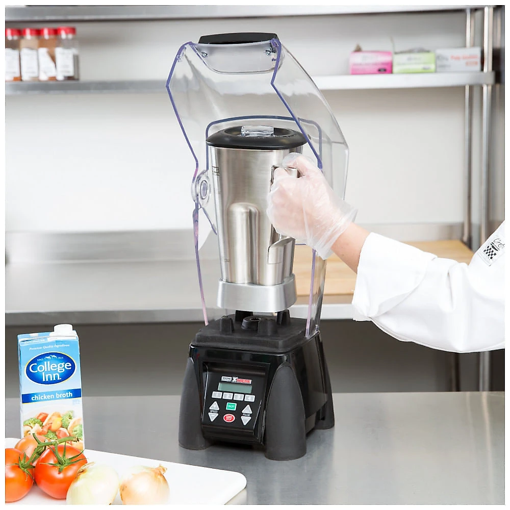 Miniatura Liquidificador Industrial Waring MX1500XTS Xtreme 3 1/2 hp com Teclado Programável, Tela LCD, Velocidade Ajustável e Recipiente de Aço Inoxidável...
