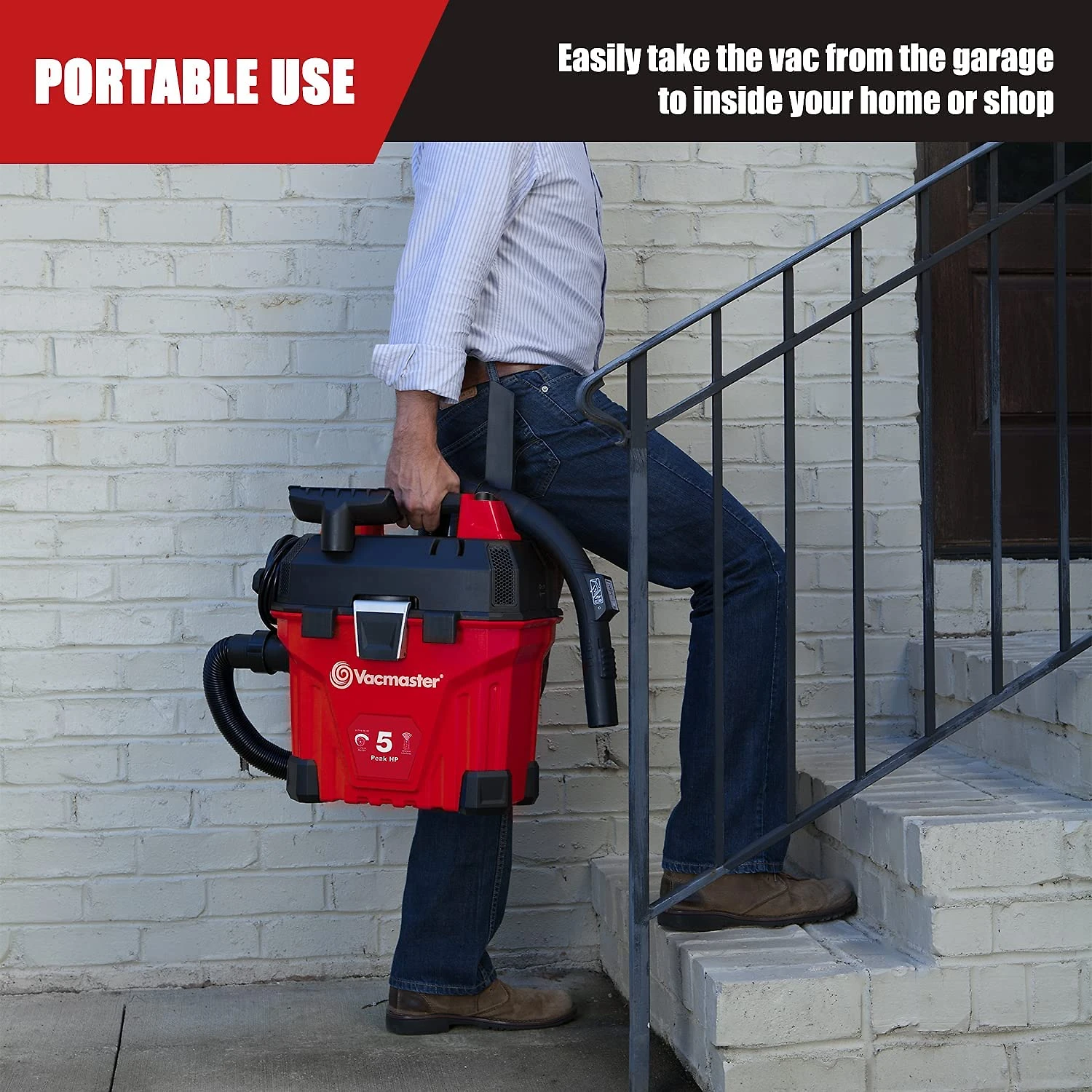 Miniatura Vacmaster Aspirador de Pó Seco e Úmido 18L com Controle R emoto e Suporte de Parede 110V Vermelho