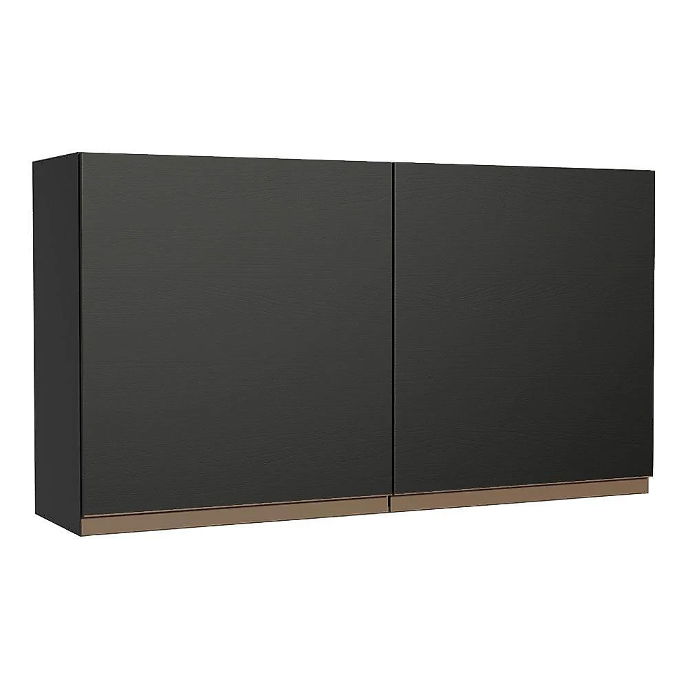 Armário de cozinha aéreo 120 cm 2 portas preto reims madesa