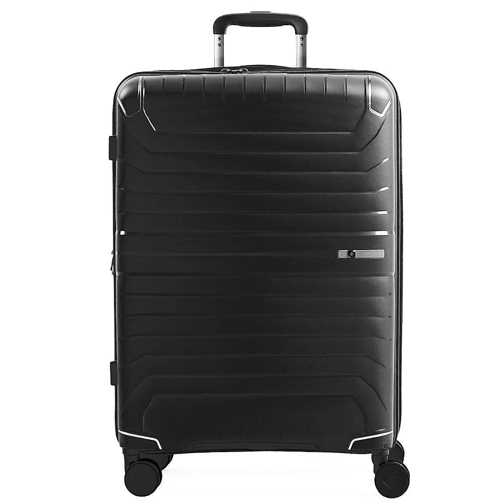 Mala média 23 kg polipropileno 4 rodas swiss one onix preta preto - m