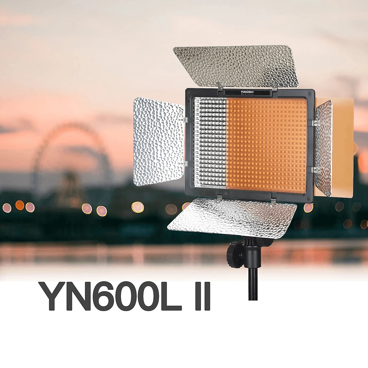 Kit Painel Iluminador LED Yongnuo YN600L II Bi-Color Video Light com Fonte DC 12V 5Amp (Bivolt)