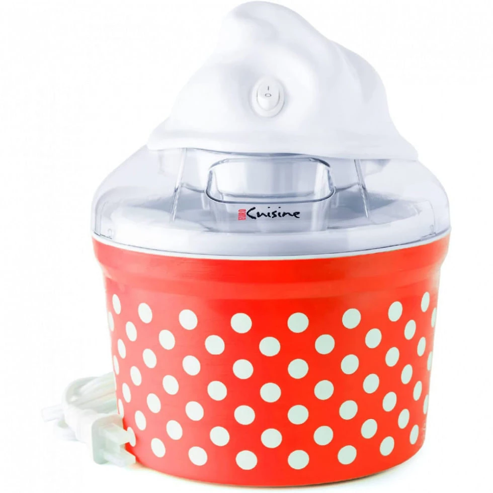 Máquina de Sorvete Manual Capacidade 1,5L, 110V 15W, Euro Cuisine, Vermelha