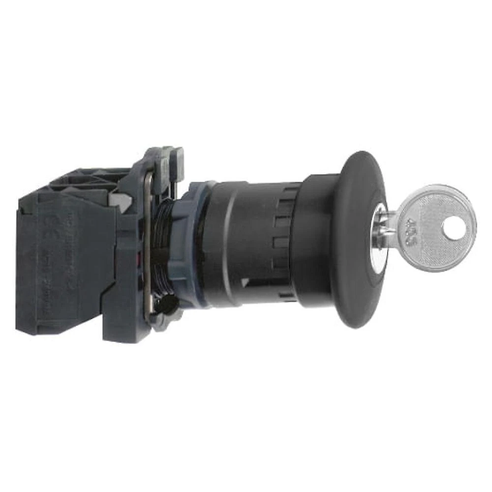 Botão de Desligamento de Emergência XB5AS421 Soco Girar para Destravar Branco Schneider Electric