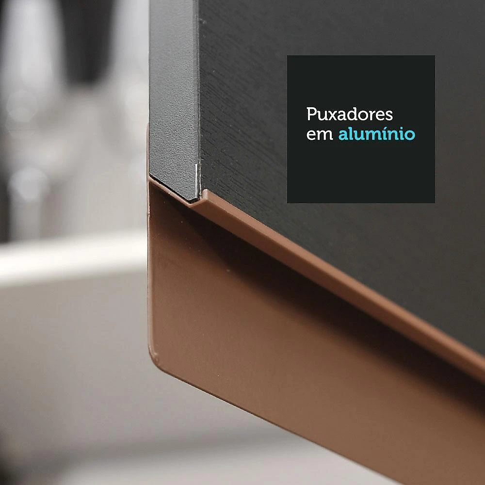 Cozinha completa de canto madesa reims 452001 com armário e balcão - preto