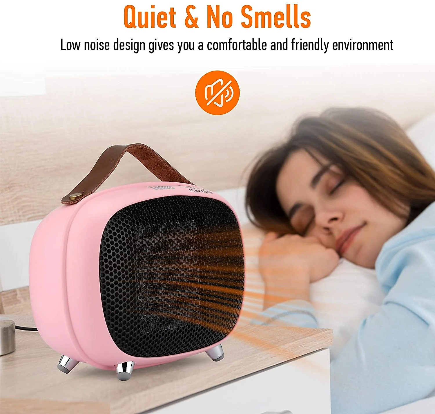 Teioe M7 Aquecedor de Cerâmica Elétrico Portátil 400W110V Ro sa