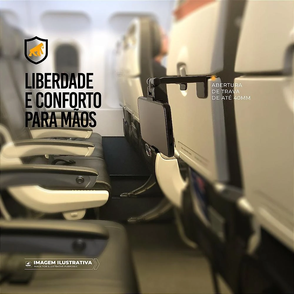 Suporte Articulado para Mesa – Ajuste 90°, Rotação 360°, Dobrável, Antiderrapante e Compatível com Smartphones até 9cm – Hybrid - Gshield