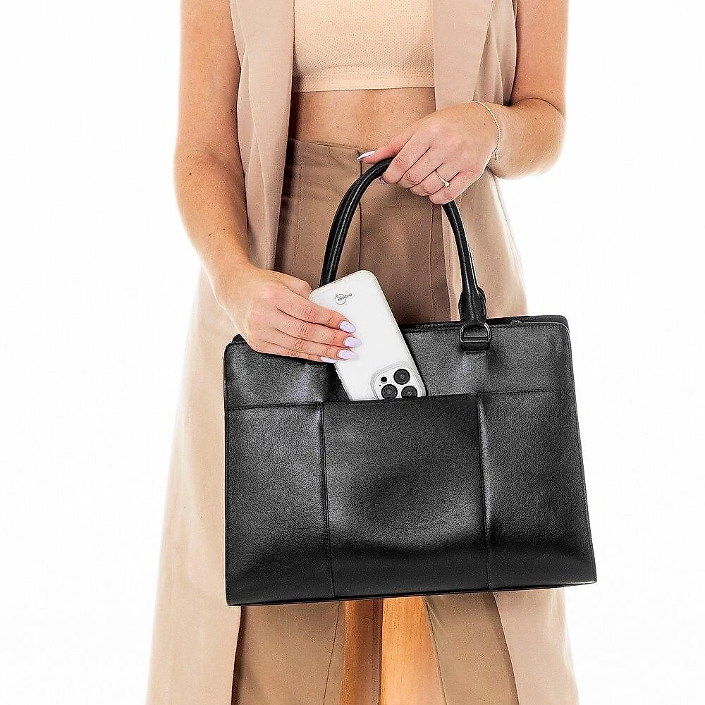 Bolsa de Couro Preto para MacBook, Olivia, Originais iPlace