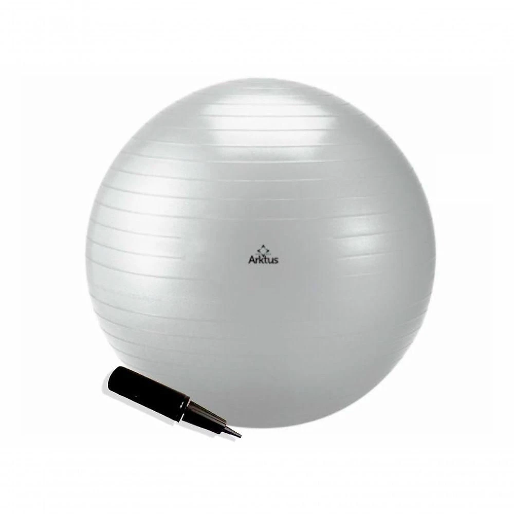 Bola Suíça Pilates Anti-burst com Bomba de Ar Cinza Arktus 85CM