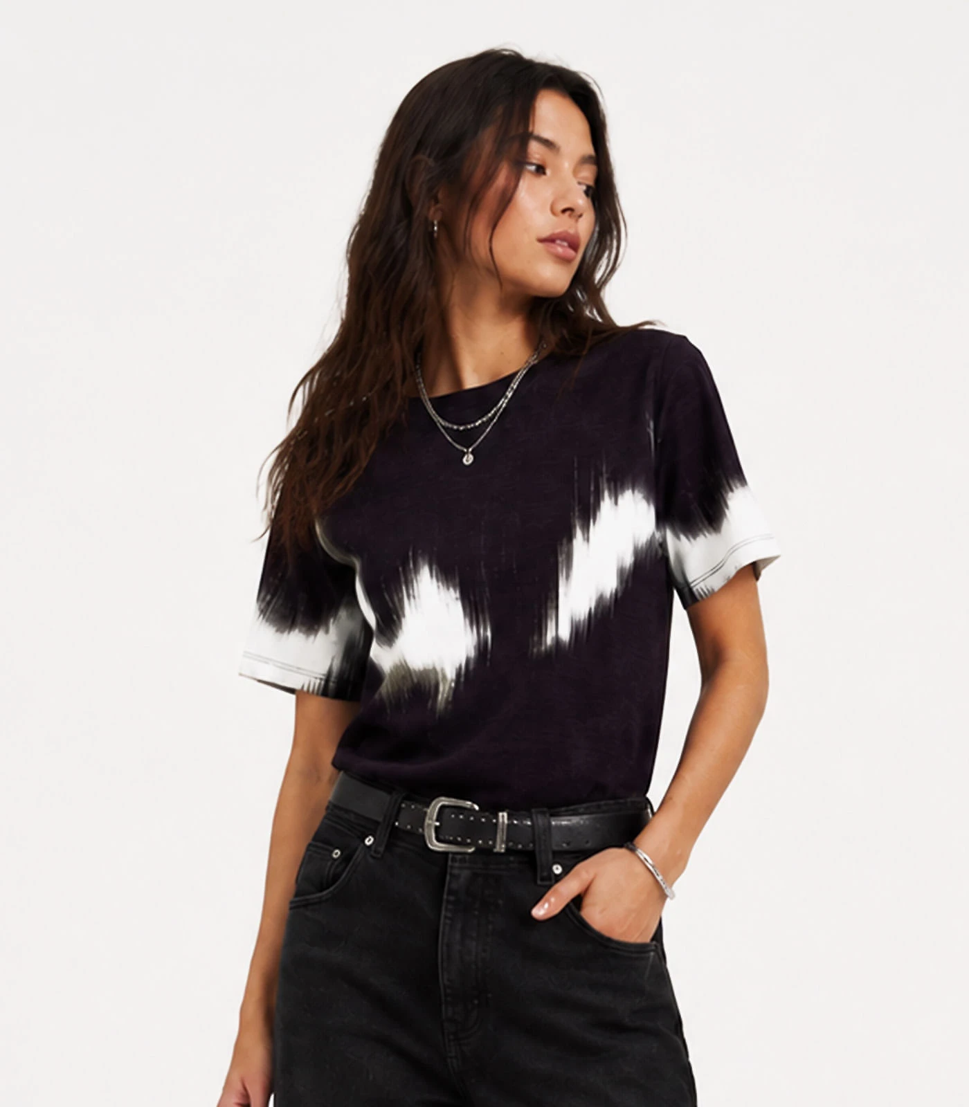 Blusa Feminina Estampada Viscotorcion Infinita Cor Preto