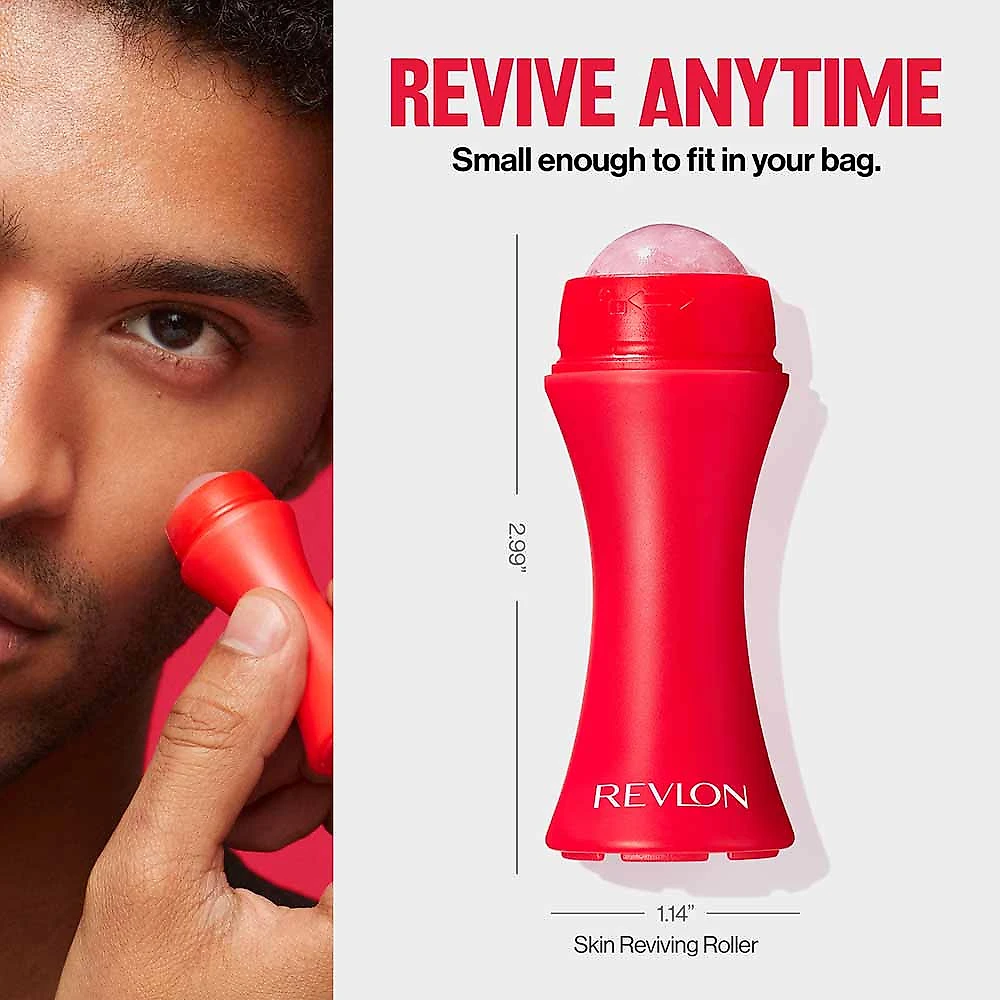 Pedra de Quartzo Rosa Real Revlon Skin Reviving Roller 1Un