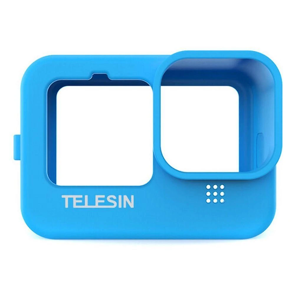 Capa de Silicone Azul + Cordão e Tampa GoPro 9/10/11 - Telesin