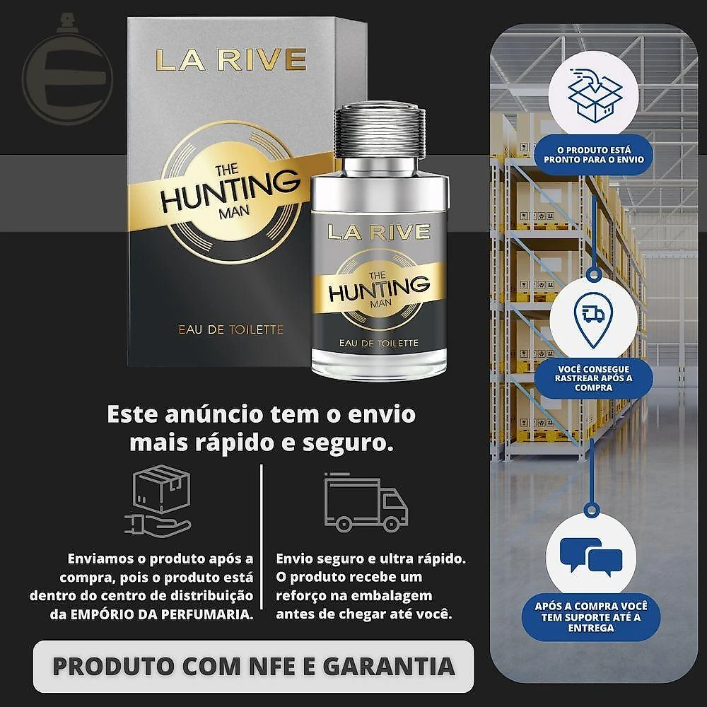 Perfume The Hunting Man Masculino Eau de Toilette 75ML La Rive Aromático Amadeirado