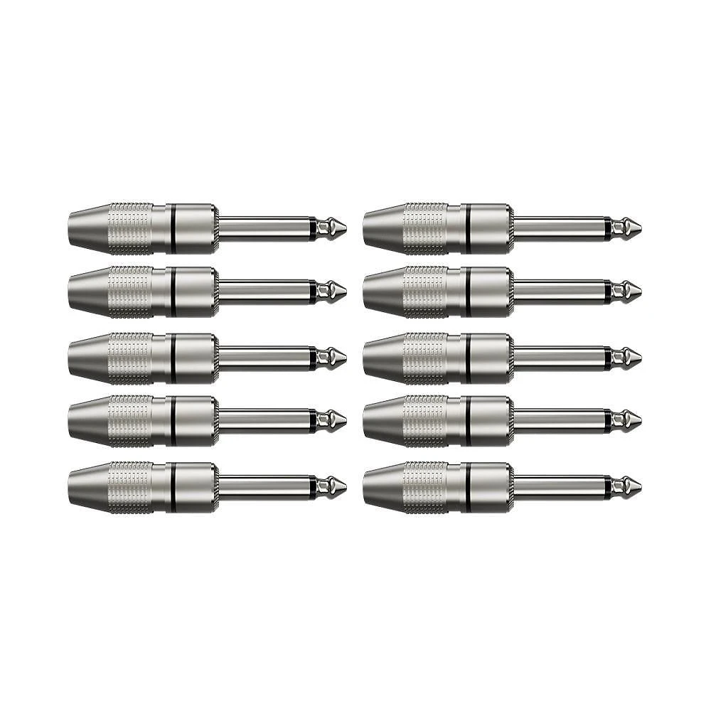 Kit 10 Conectores P10 Mono WC153 Níquel para Áudio Inox Wireconex