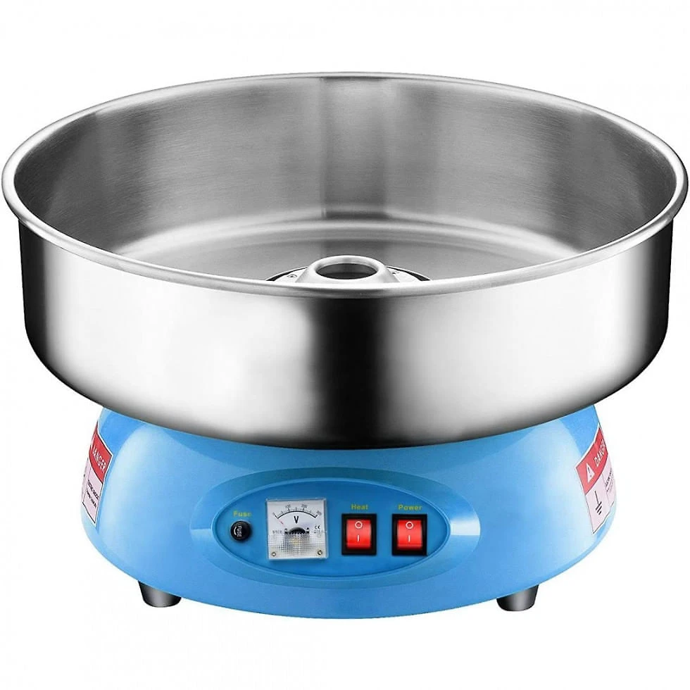 Partyhut Máquina de Algodão Doce Elétrica com Dispositivo de Segurança, 110V, Azul