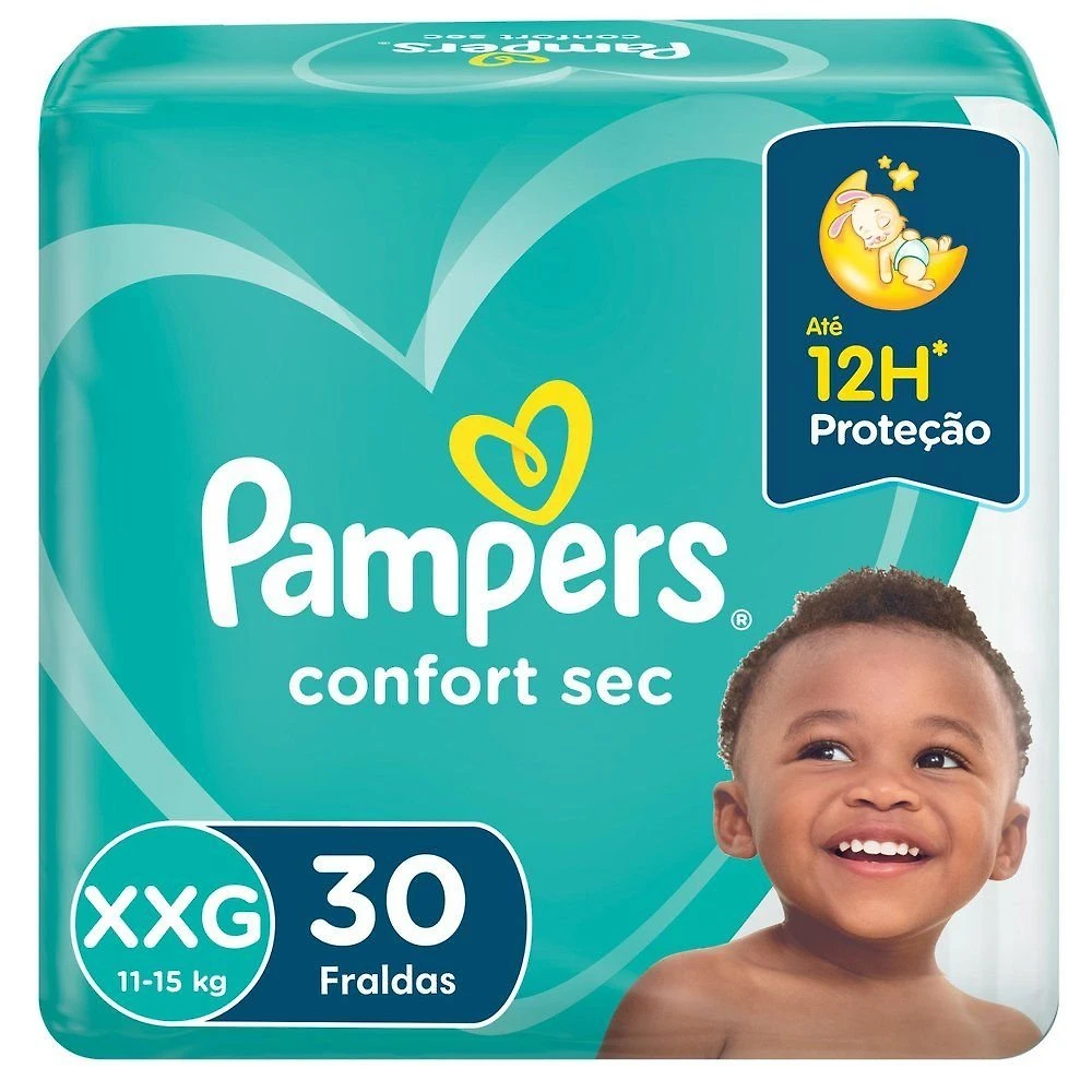 Miniatura Fralda Pampers Confort Sec Mega Xxg Com 30 Unidades