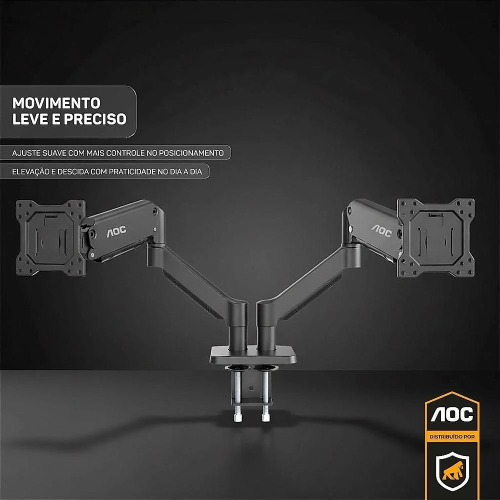 Suporte de Mesa AM120 para 2 Monitores 15" a 32" VESA Preto AOC