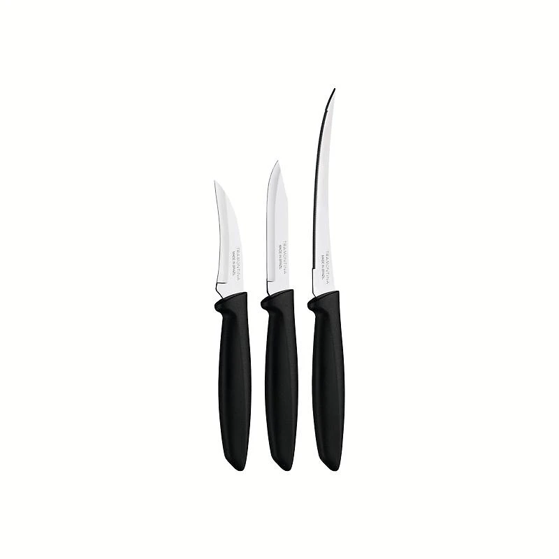 Jogo Facas Inox 3 Peças Plenus Preto Tramontina