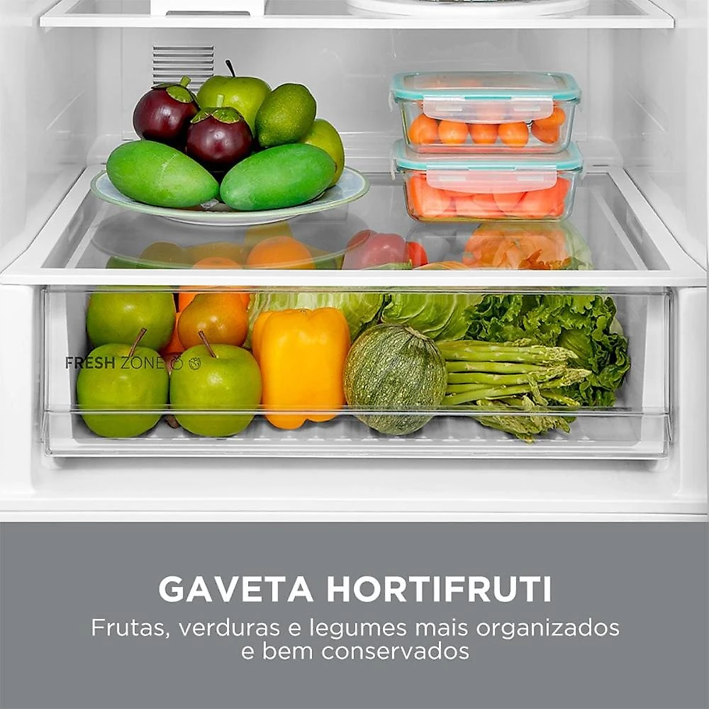 Geladeira frost free inverse midea 416l inverter flexi-volt inox bivolt