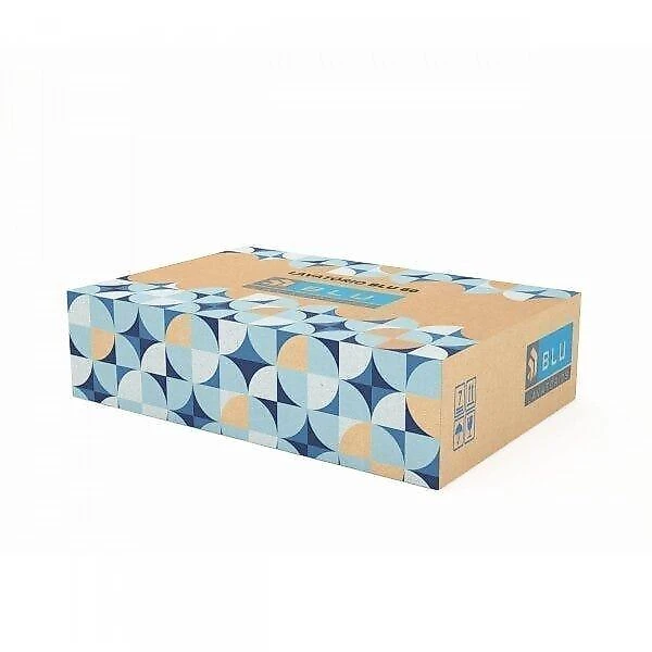 Bancada em Porcelanato para Banheiro 80cm Pró para Cuba de Apoio Blu Travertino