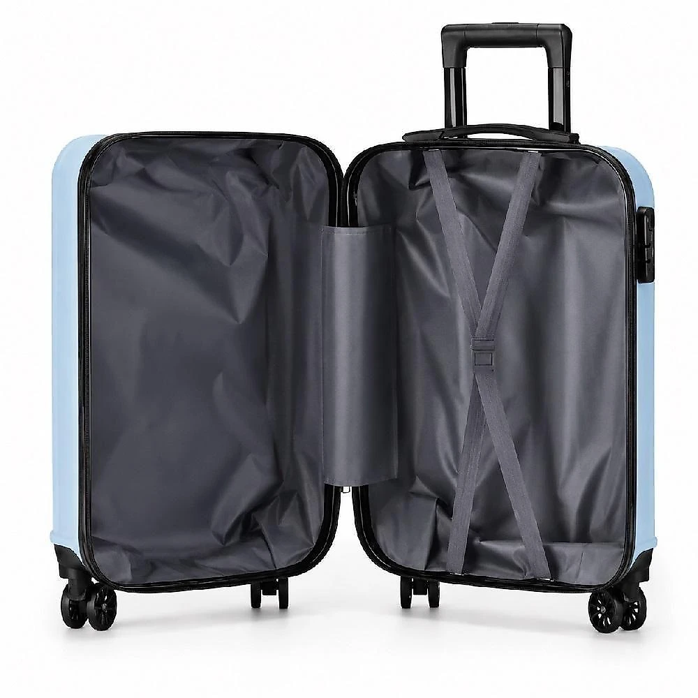 Mala de Bordo Rígida ABS 10kg Cadeado Trava Senha 4 Rodas 360 graus  Azul Yeet