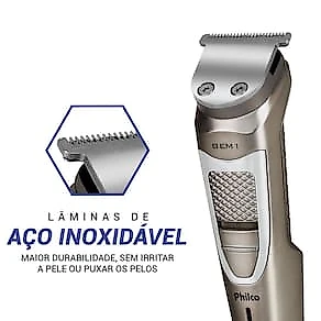 Aparador de Pelos Philco PAP16 Multigroom 8 em 1 Bivolt - Chumbo