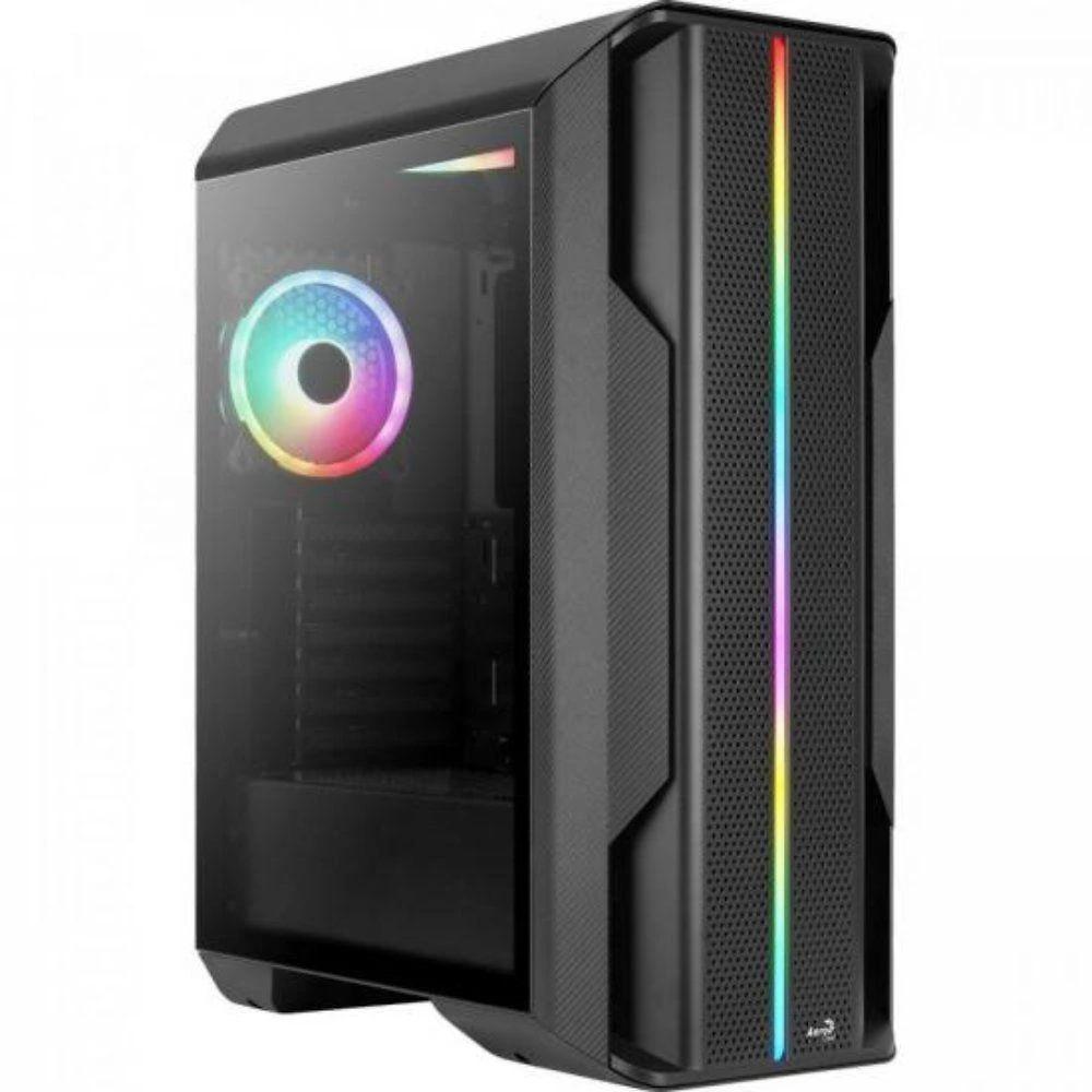Gabinete Gamer Splinter ATX Vidro Temperado com Fans ARGB Preto Aerocool