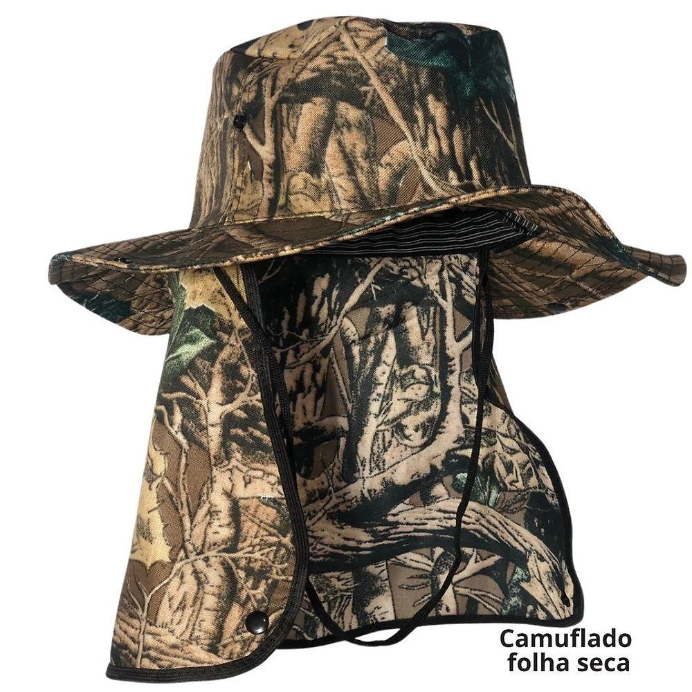 Kit 2 Chapéu Pescador Australiano OEM 100% Poliéster Tamanho Único Folha Seca Adulto Unissex