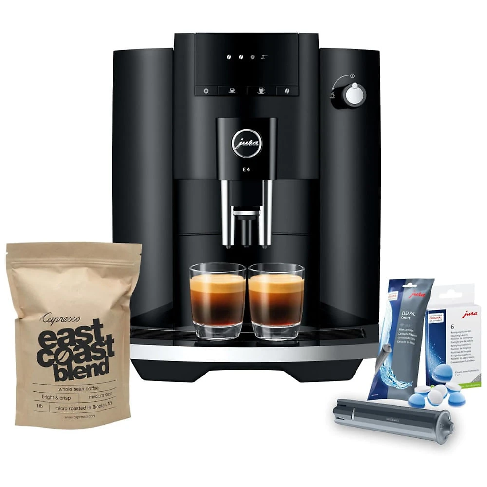 Máquina de Café Expresso com Filtragem de Água CLEARYL Smart+, 6 Pastilhas de Limpeza e Visor em LED, 110V, Jura E4, Pr...