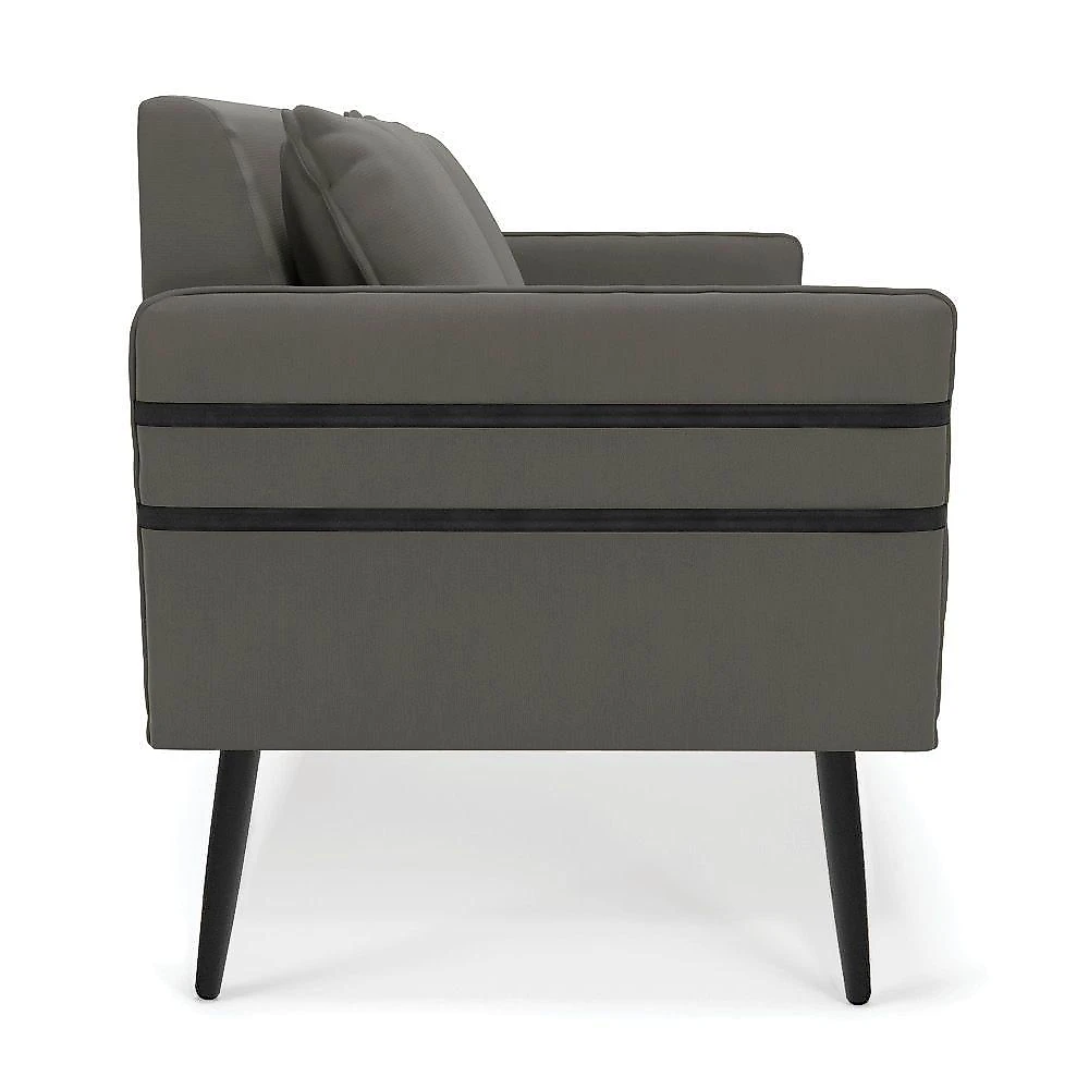 Namoradeira 02 Lugares Mari Suede De Ferro Grafite