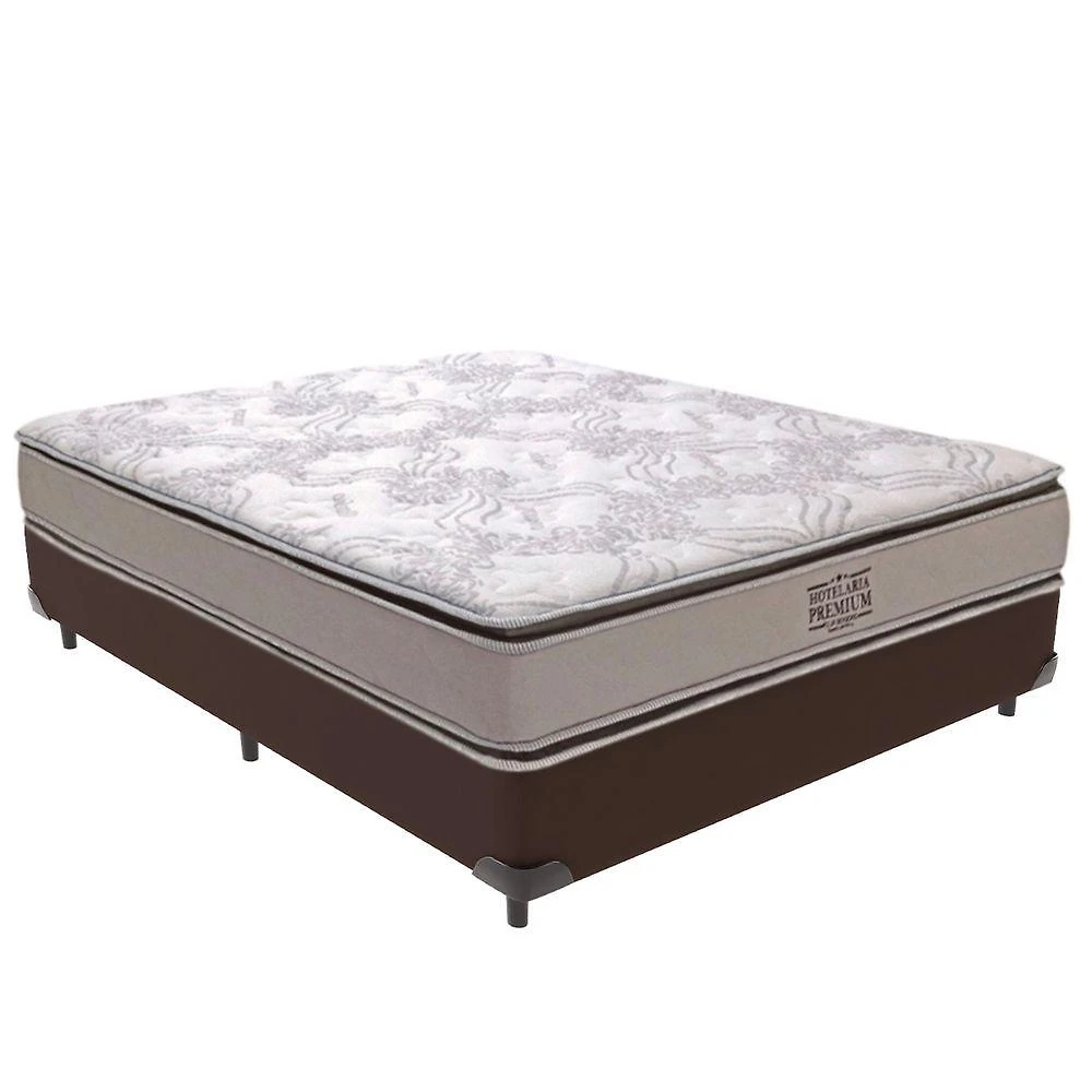 Cama Box com Colchão Viúvo Four Season Molas Ensacadas Marrom Vtech