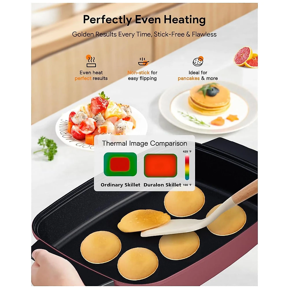 Panela Elétrica Skillet 7L Nuwave Medley XL Canela Digital Antiaderente Cerâmica PFAS Free com Tampa de Vidro 110V
