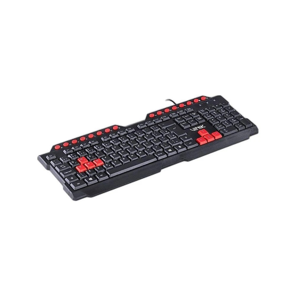 Teclado Gamer Vinik GT100 ABNT2 com Anti-Ghosting e Resistência a Derramamento Preto e Vermelho