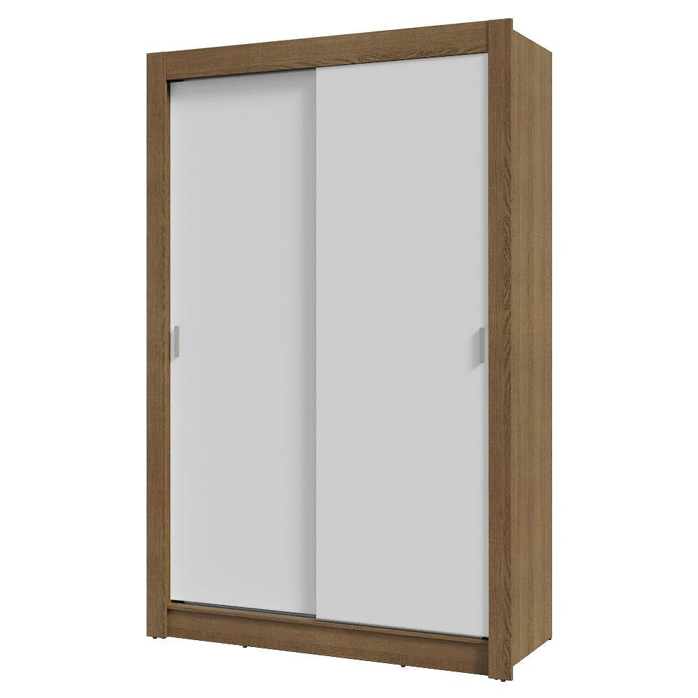Guarda-roupa solteiro 2 portas de correr rustic/branco milano madesa