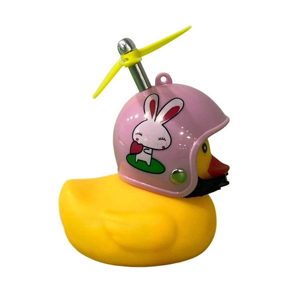 Miniatura Patinho Buzina Borracha Moto Bike Guidão Luz Hélice Modelos Rosa