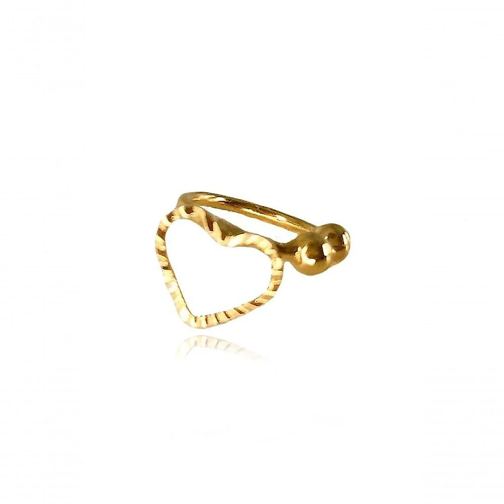 Piercing Fake Floratta Joias Coração Banhado em Ouro 18k Dourado Feminino