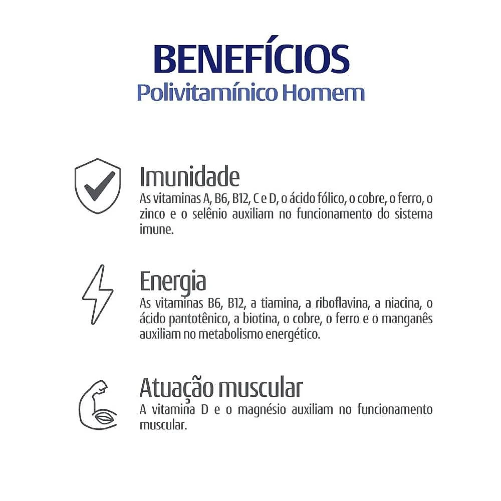 Miniatura Polivitamínico Homem Panvel Vita 60 Cápsulas