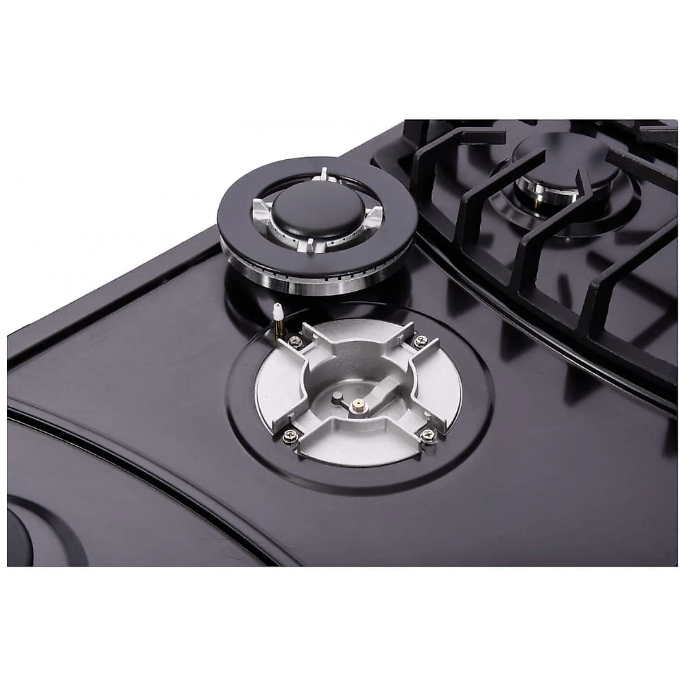 Cooktop a gás 5 bocas Deli-Kit inox escovado embutir dupla alimentação queimadores selados 110V
