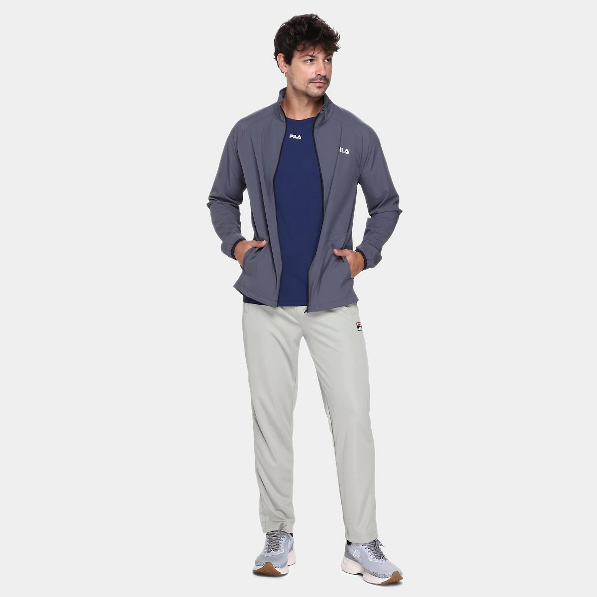 Miniatura Jaqueta Fila Essential Floating Masculina Grafite+Preto - G