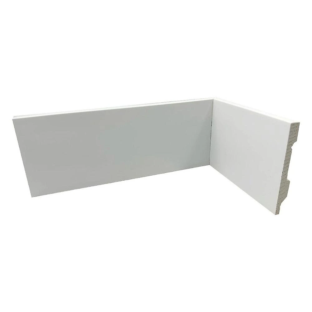 Rodapé de Poliestireno Liso 7cm x 2,4m Rende 2,4 Metros Branco