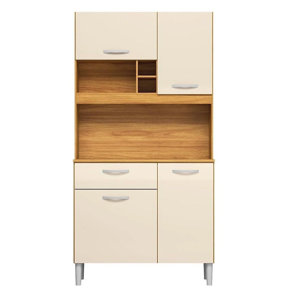 Cozinha Compacta 4 Portas 1 Gaveta Malta Cinamon/Off-White