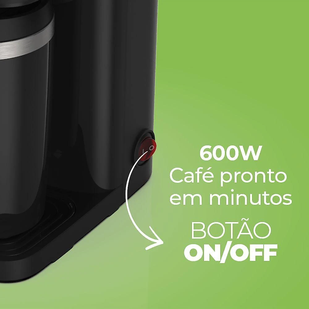 Cafeteira Elétrica Cadence Vambora CAF207 com Copo Térmico Aço Inox 600W 110V