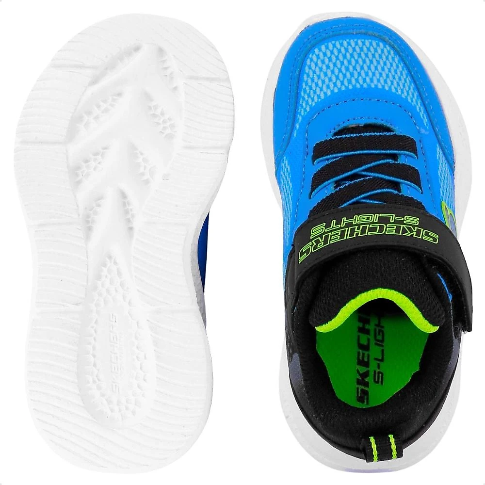 Tênis Skechers Meteor Lights Krendo Infantil Azul / Preto - 21