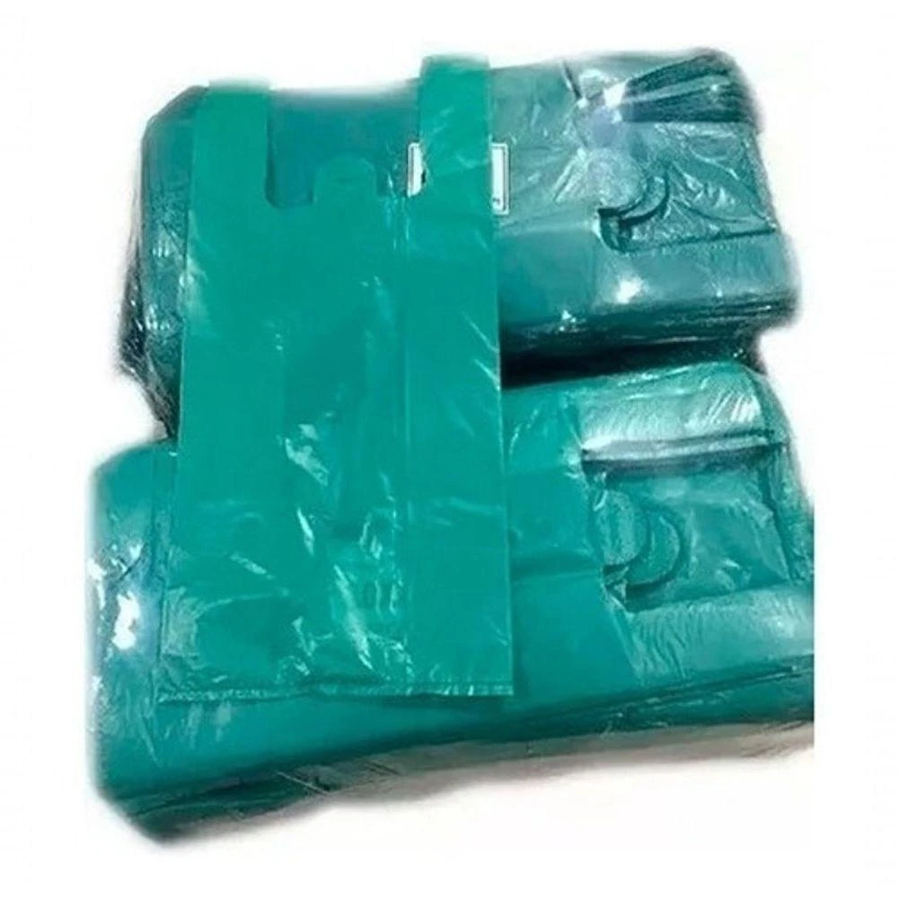 Saco Plástico com Alça Reforçado 15KG 20X30 para Transporte Verde Higipack