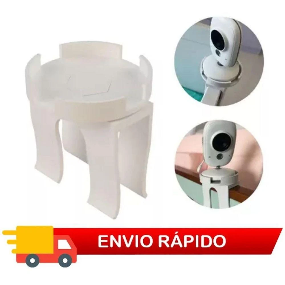 Suporte para Babá Eletrônica de Berço com Maior Segurança e Instalação Simples Branco OEM